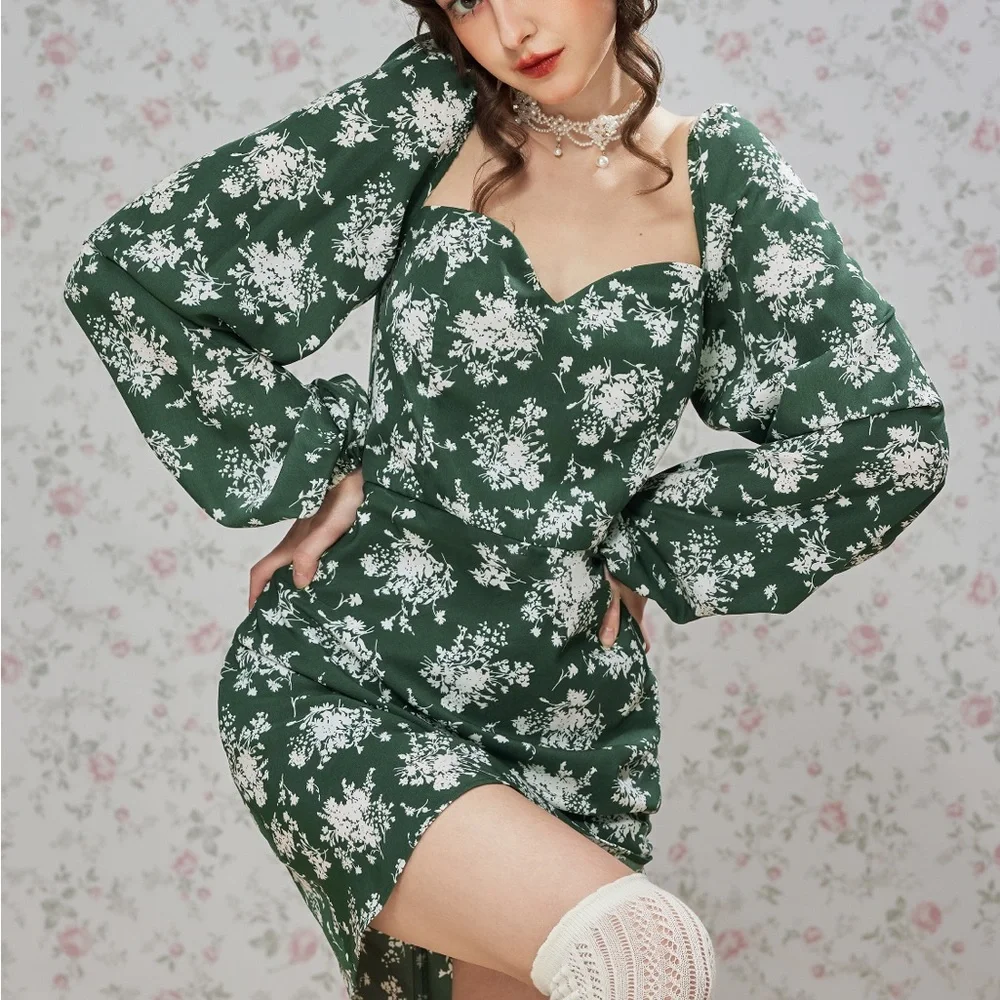 floral sweetheart mini dress - Picture 2 of 7